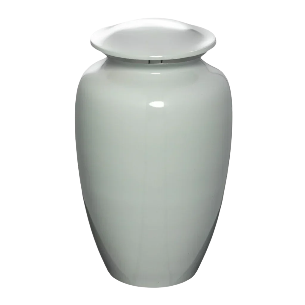 White Aluminium Urn