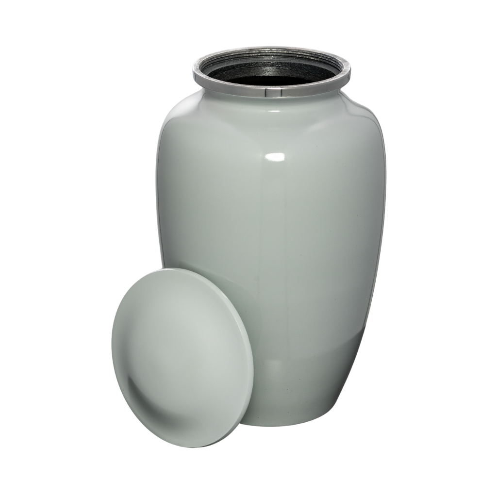 White Aluminium Urn