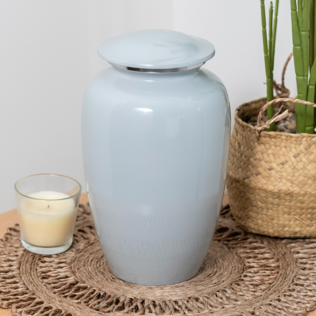 White Aluminium Urn