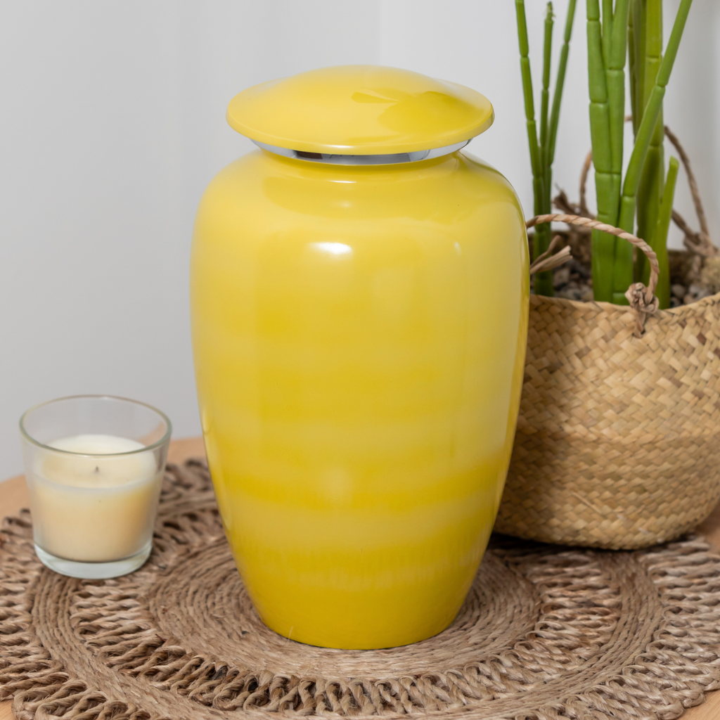 Yellow Aluminium Urn