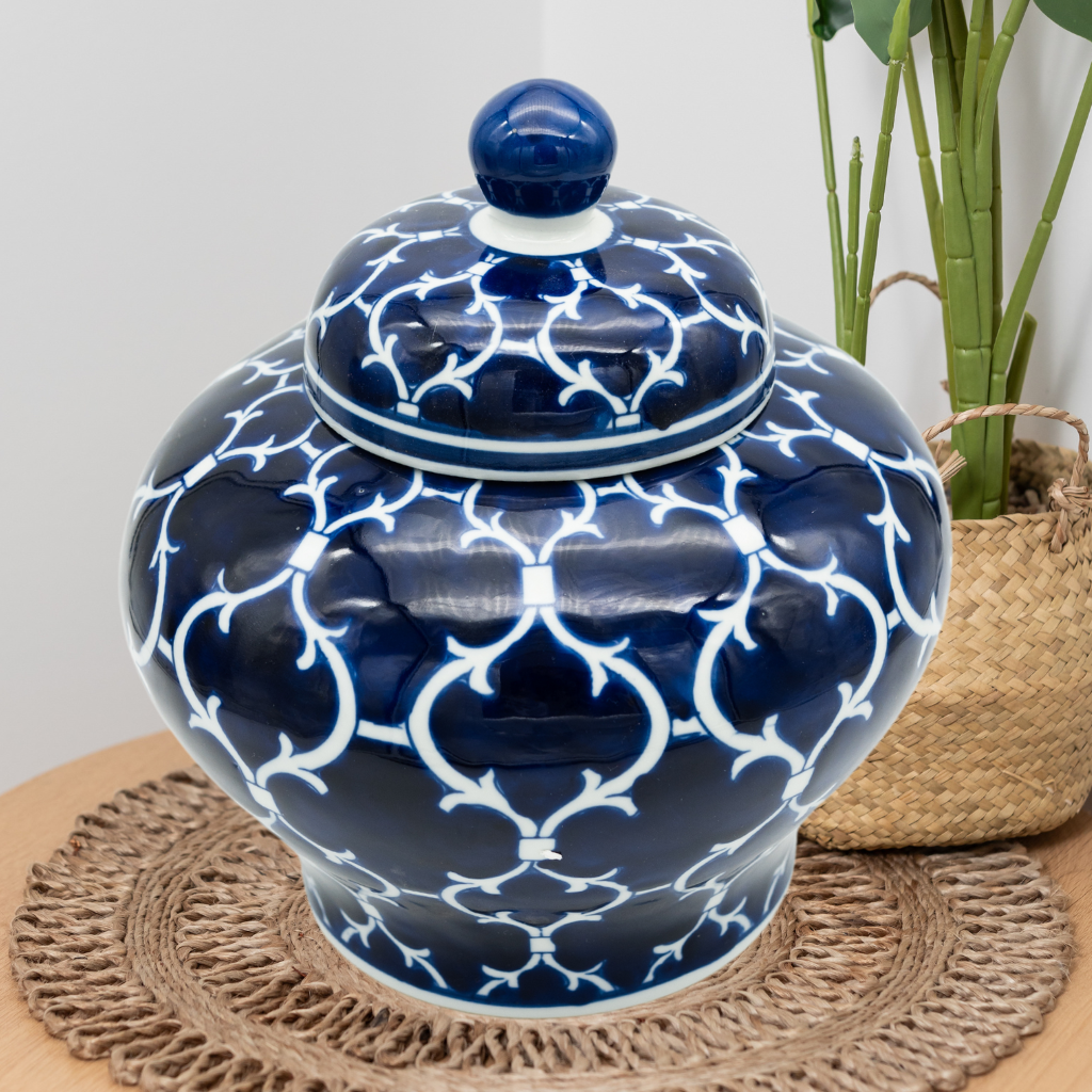 Blue Porcelain Cremation Urn