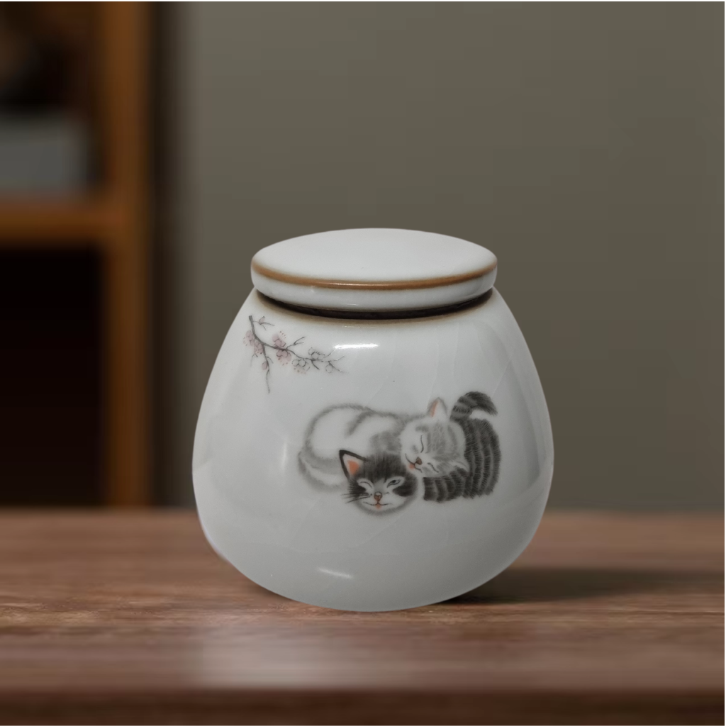 Cat Ceramic Keepsake Urn D5