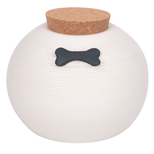 Textured Bone White Medium Ceramic Urn