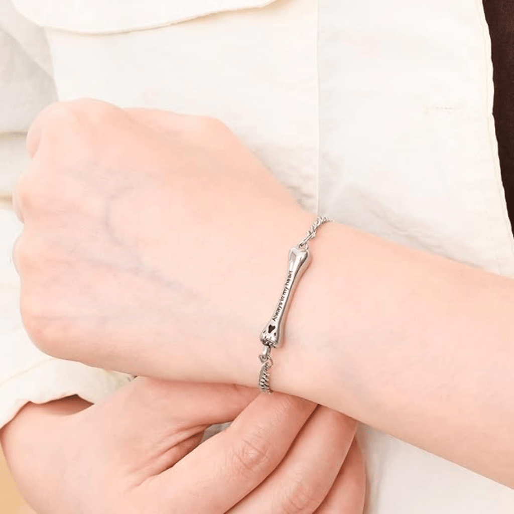 Bone Cremation Bracelet Sterling Silver