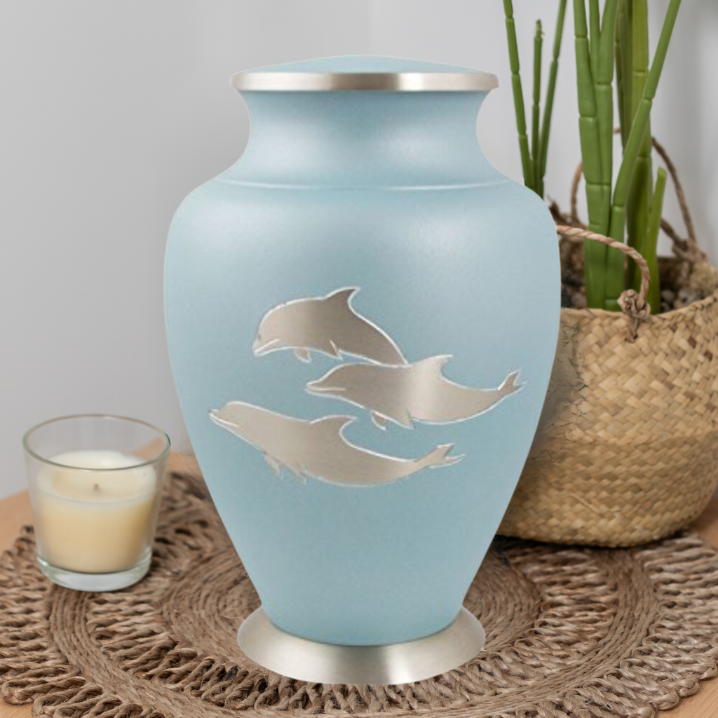 Blue Dolphin Aluminium Urn
