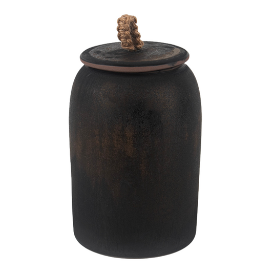 Burnt Rustic Cylinder Small Ceramic Urn
