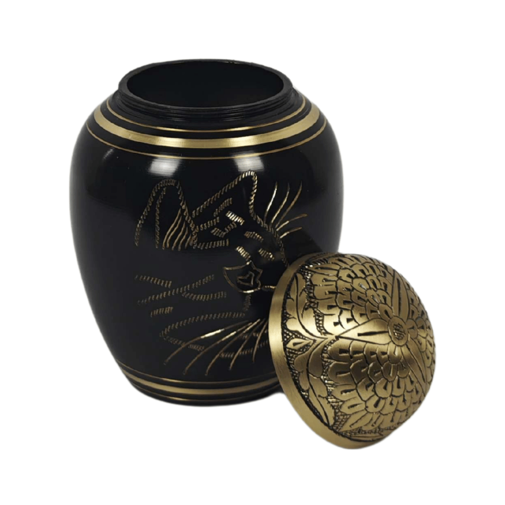 Brass Cat Small Cremation Urn