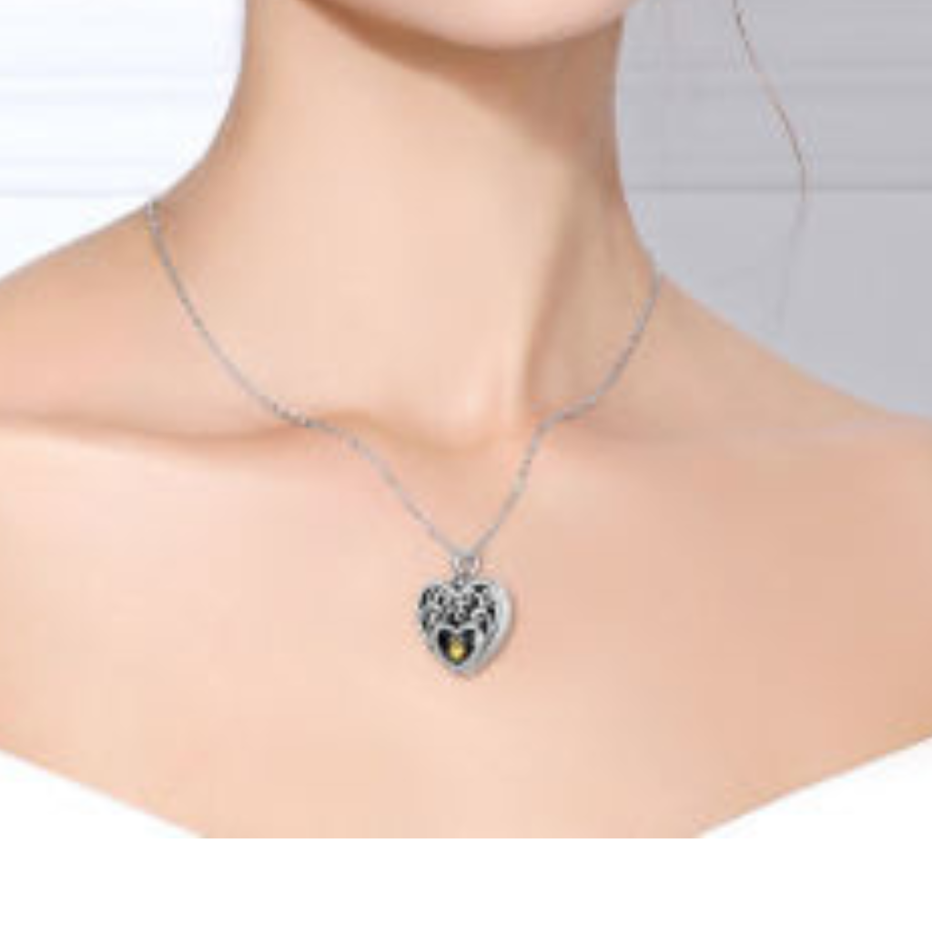 Love Heart Cremation Locket Sterling Silver
