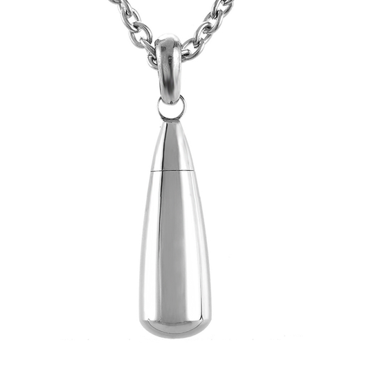 Tear Capsule Cremation Necklace Stainless Steel