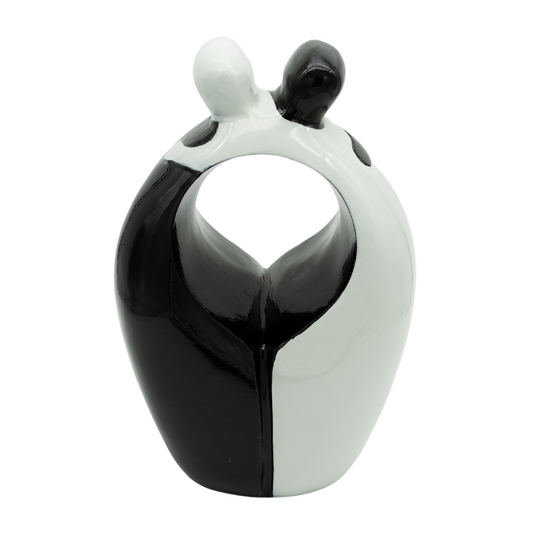 Black White Embrace Companion Aluminium Urn