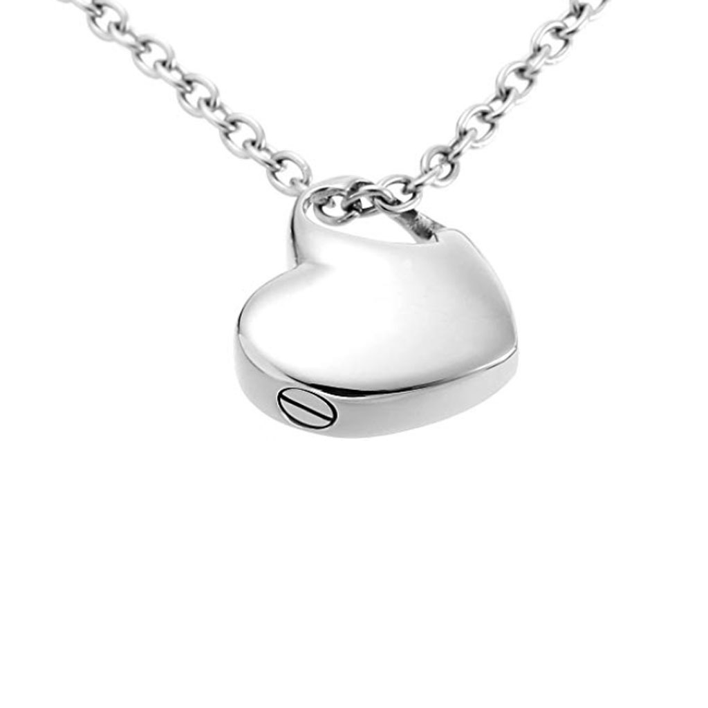 Open Heart Cremation Necklace Stainless Steel