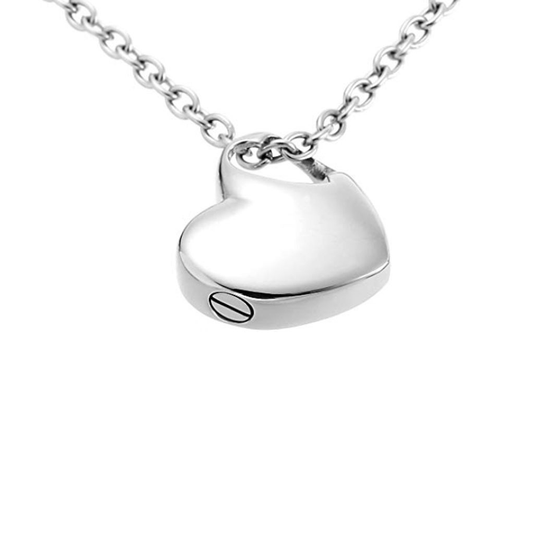 Open Heart Cremation Necklace Stainless Steel