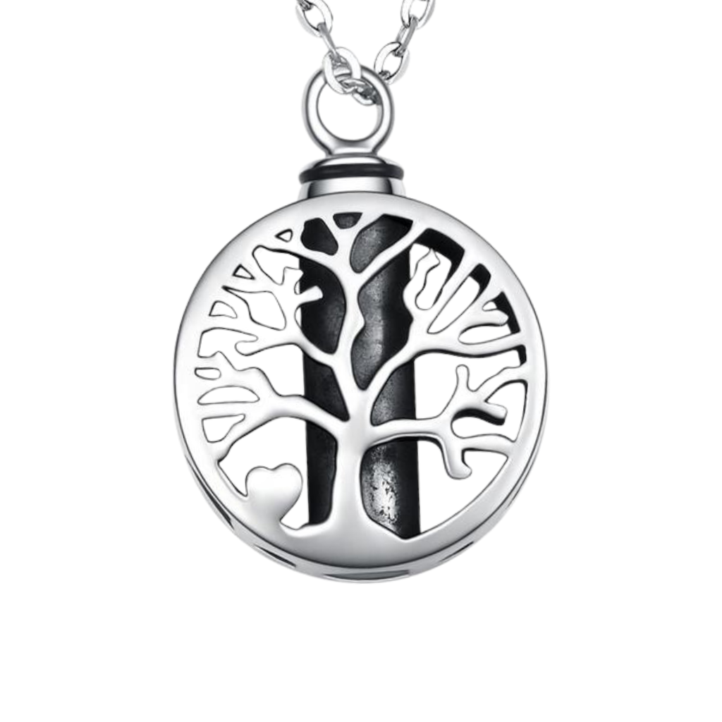 Hollow Tree Cremation Necklace Sterling Silver