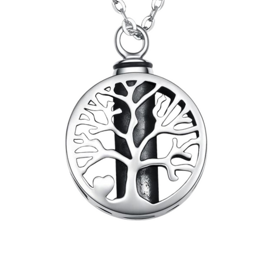 Hollow Tree Cremation Necklace Sterling Silver