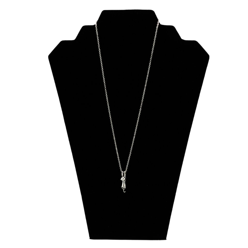 Hanging Cat Cremation Necklace Stainless Steel