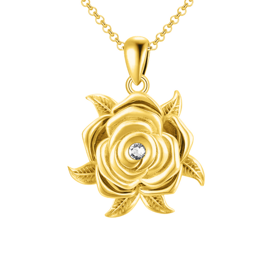Flower Cremation Necklace Gold Vermeil