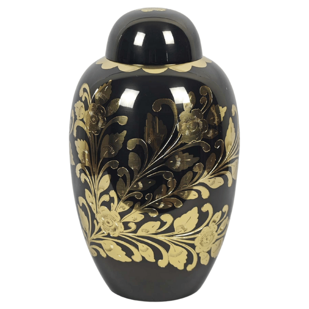 Floral Wrap Brass Cremation Urn