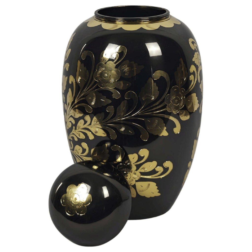 Floral Wrap Brass Cremation Urn