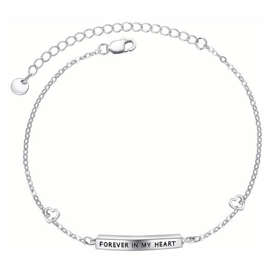 Forever In My Heart Cremation Bracelet Sterling Silver