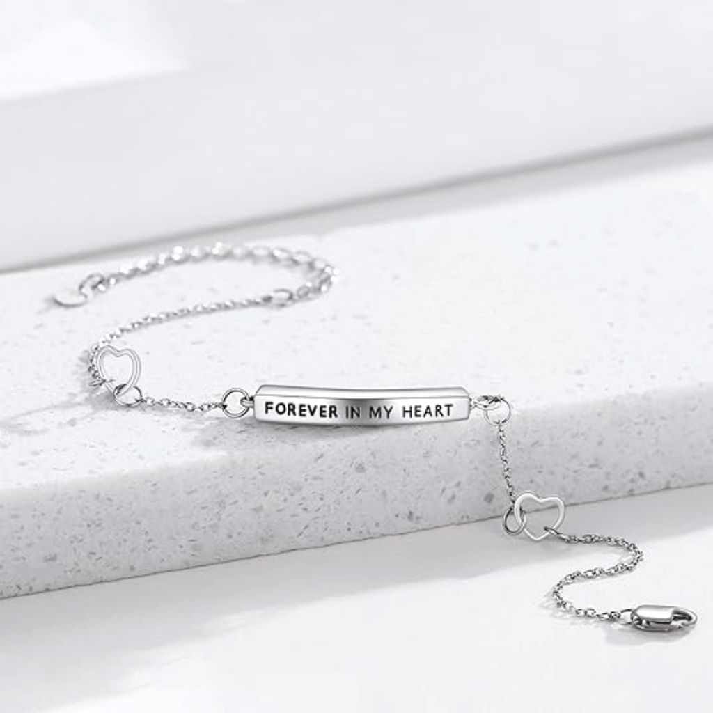 Forever In My Heart Cremation Bracelet Sterling Silver