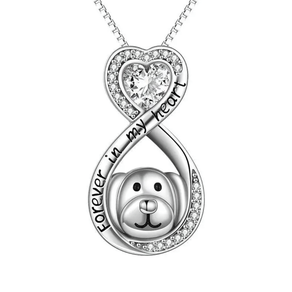 Infinity Dog Cremation Necklace Sterling Silver