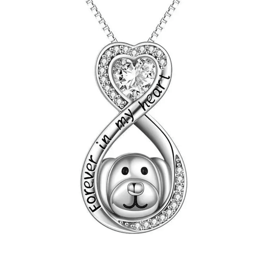 Infinity Dog Cremation Necklace Sterling Silver