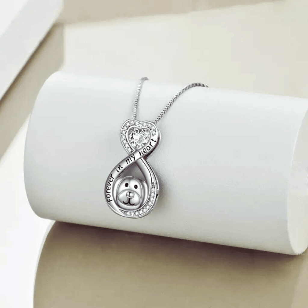 Infinity Dog Cremation Necklace Sterling Silver