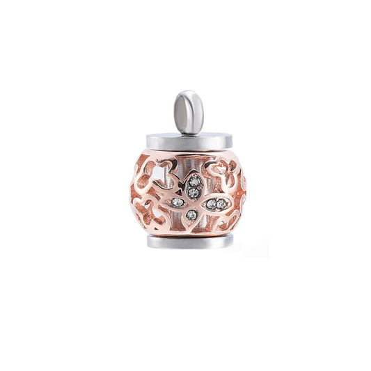Rose Gold Bead Cremation Necklace Stainless Steel