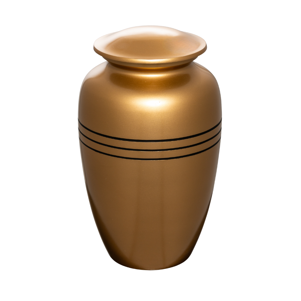 Three Lines Bronze Aluminium Urn