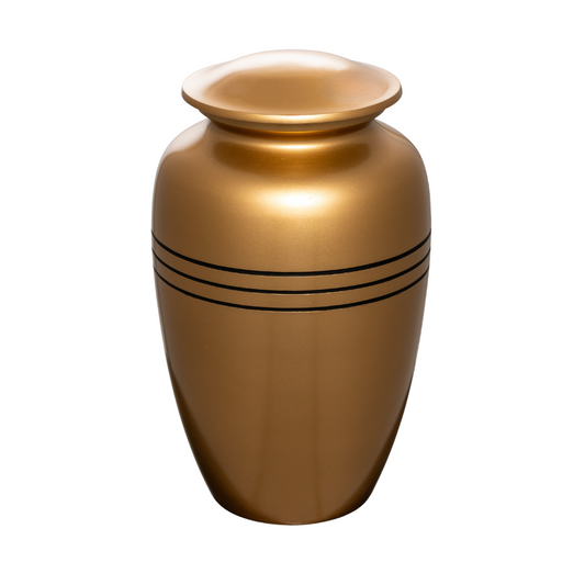 Three Lines Bronze Aluminium Urn