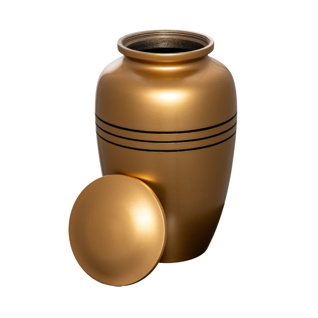 Three Lines Bronze Aluminium Urn