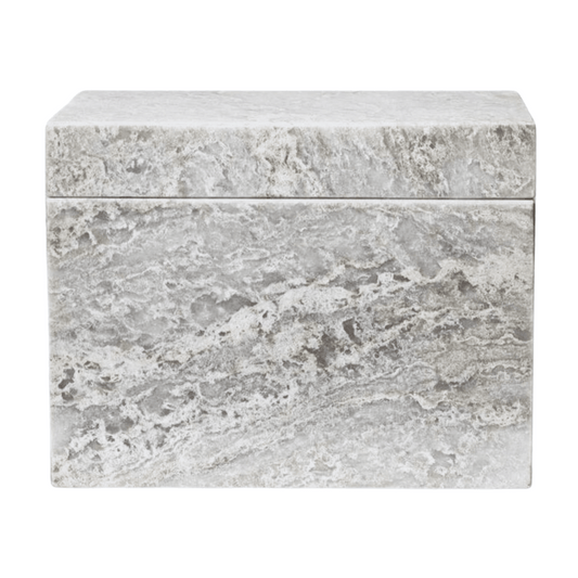 White Rectangle Marble Cremation Urn