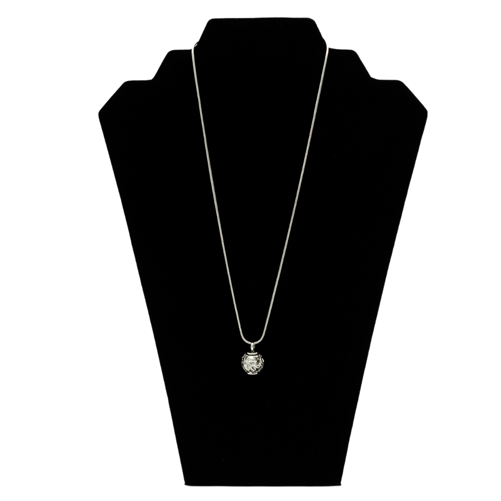 Silver Bead Cremation Necklace Stainless Steel