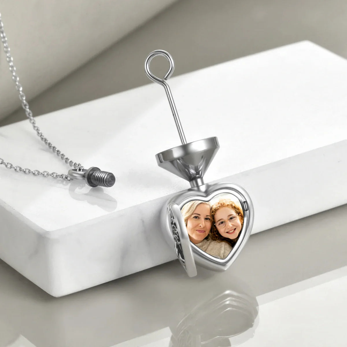 Tree Heart Cremation Locket Sterling Silver