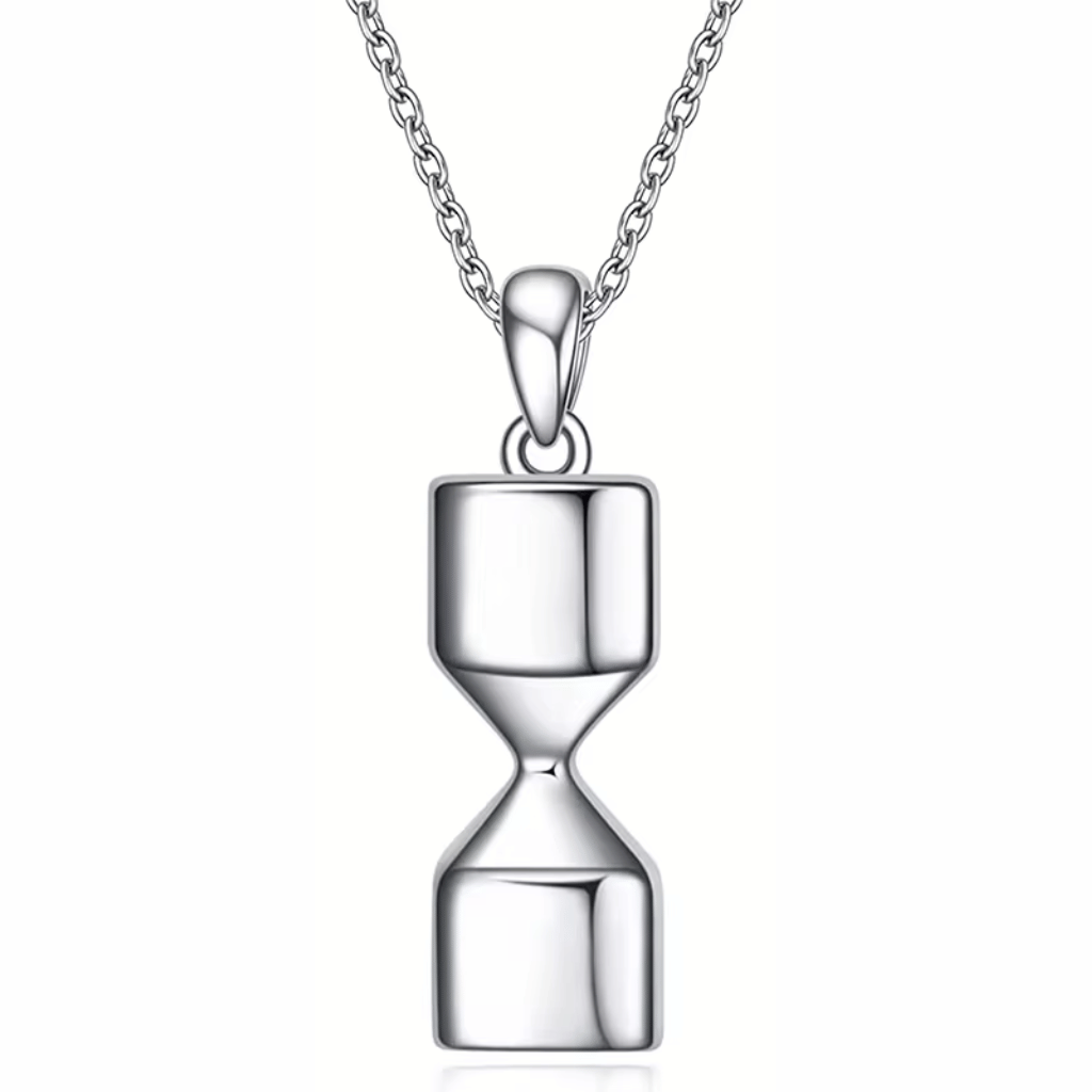 Hourglass Cremation Necklace Sterling Silver