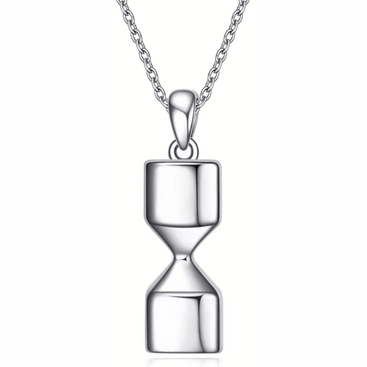 Hourglass Cremation Necklace Sterling Silver