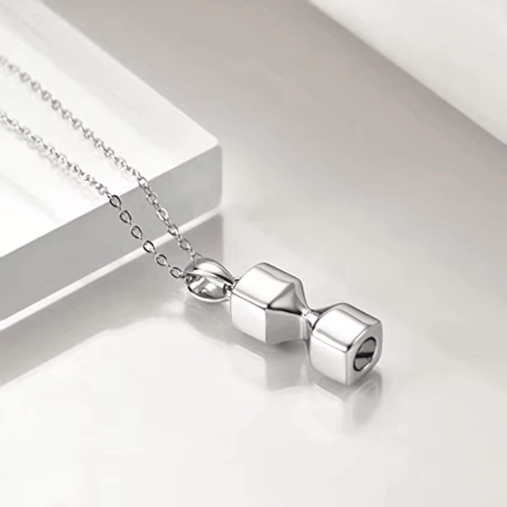 Hourglass Cremation Necklace Sterling Silver