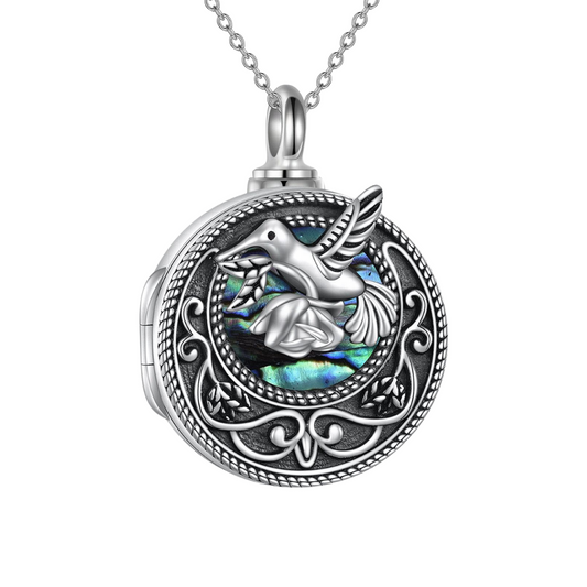 Hummingbird Cremation Locket Sterling Silver