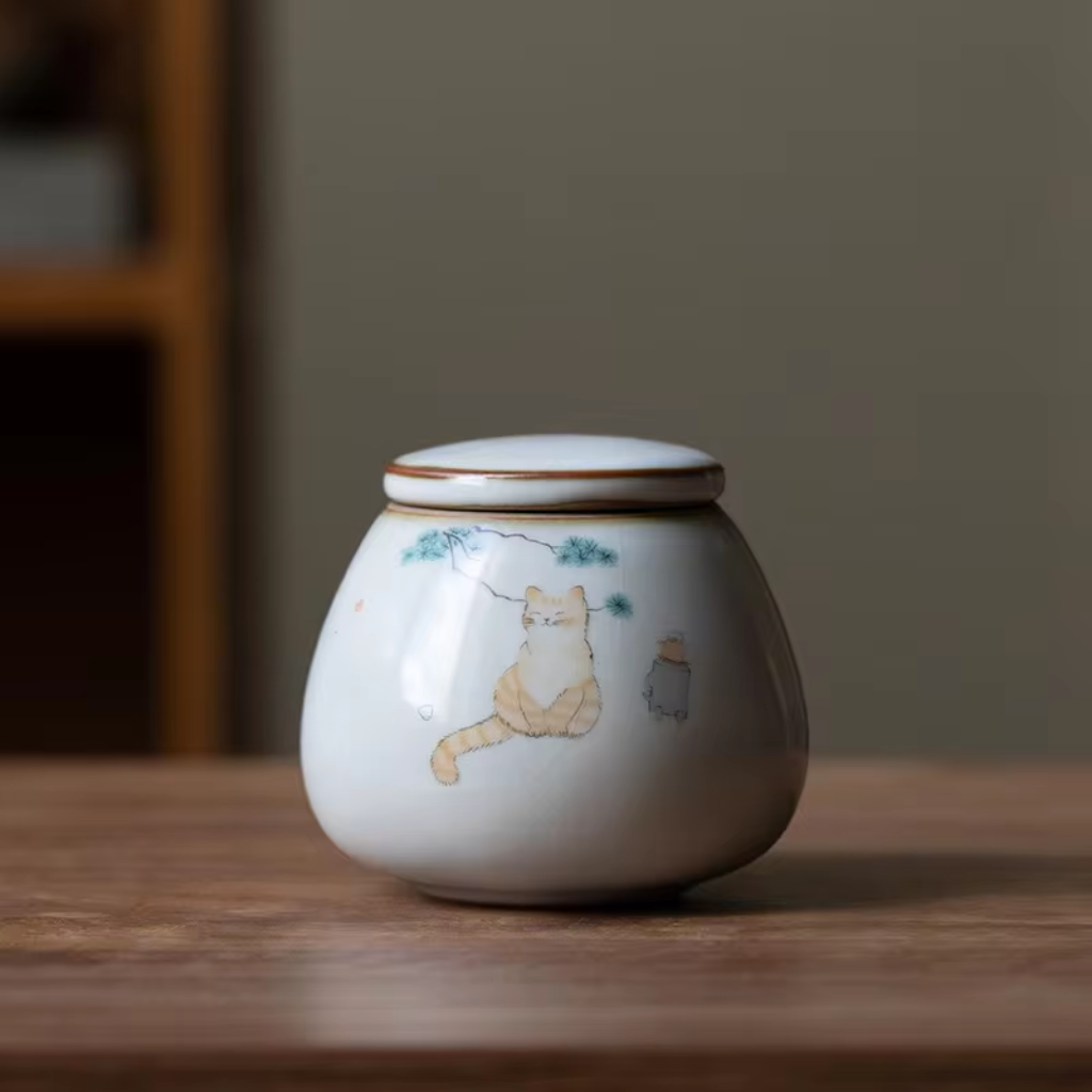 Cat Ceramic Keepsake Urn D2
