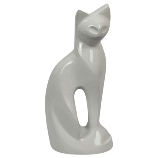 White Cat Aluminium Keepsake Cremation Urn