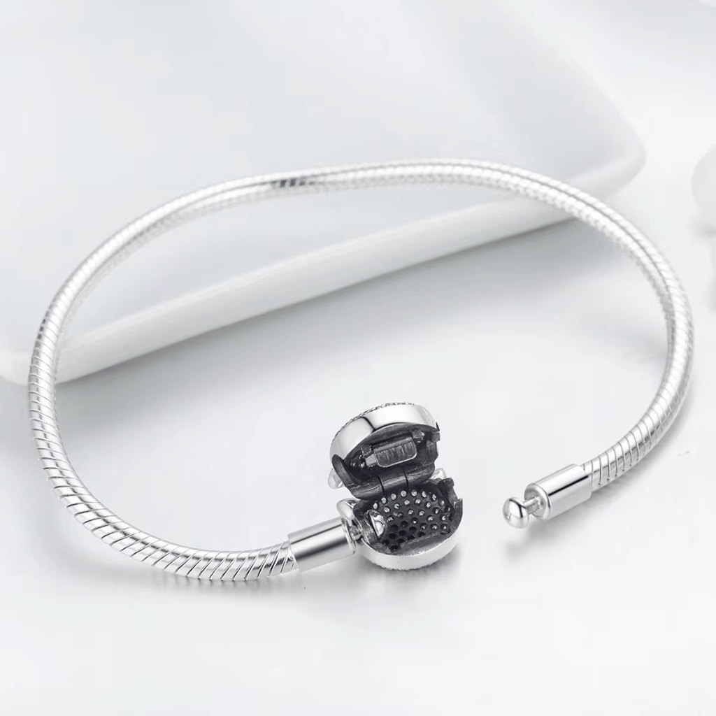Cat Charm Holder Bracelet Sterling Silver