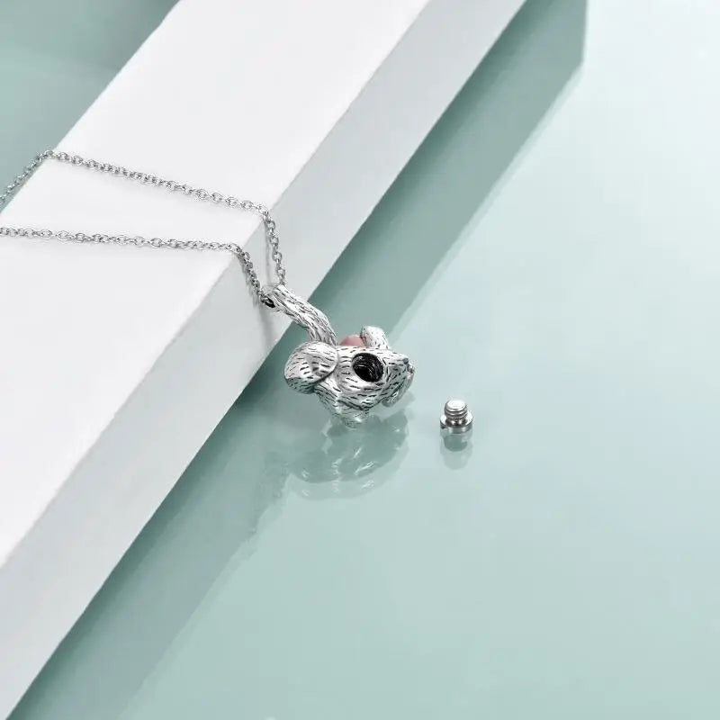 Sloth Heart Cremation Necklace Sterling Silver