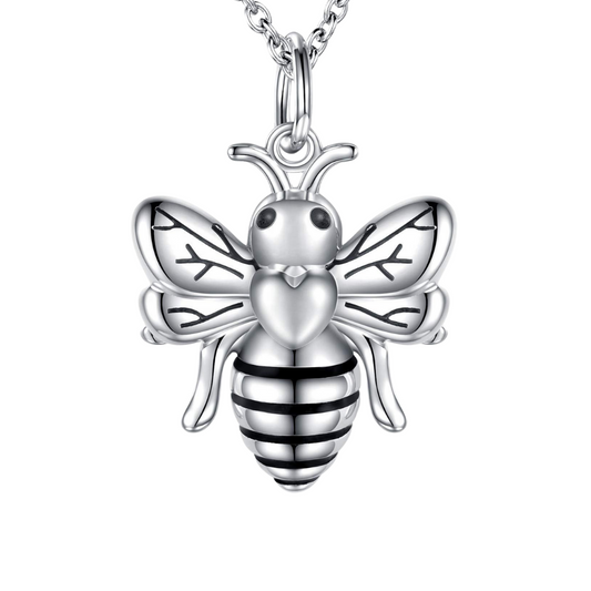Bee Cremation Necklace Sterling Silver
