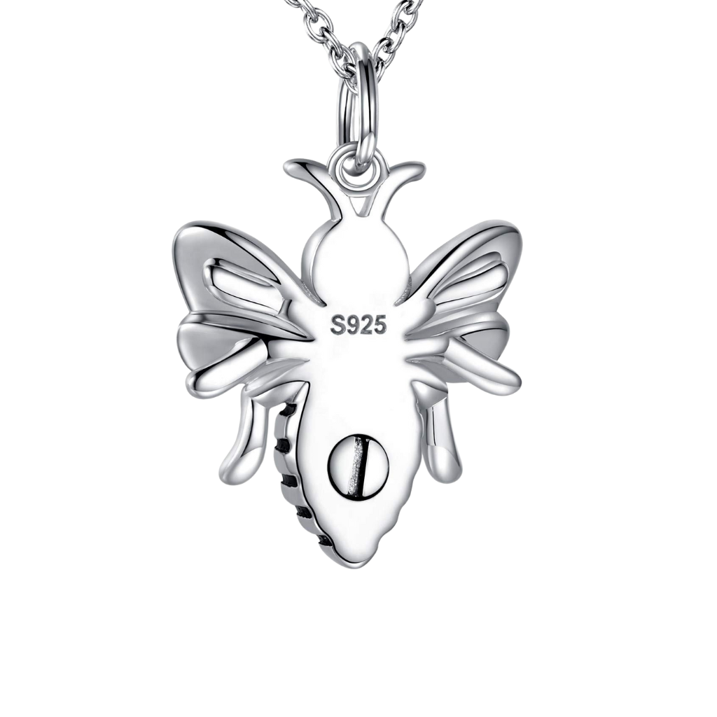 Bee Cremation Necklace Sterling Silver
