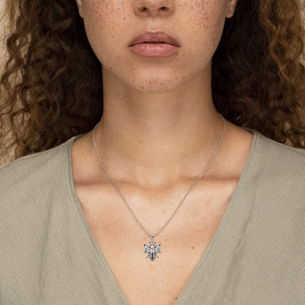 Bee Cremation Necklace Sterling Silver