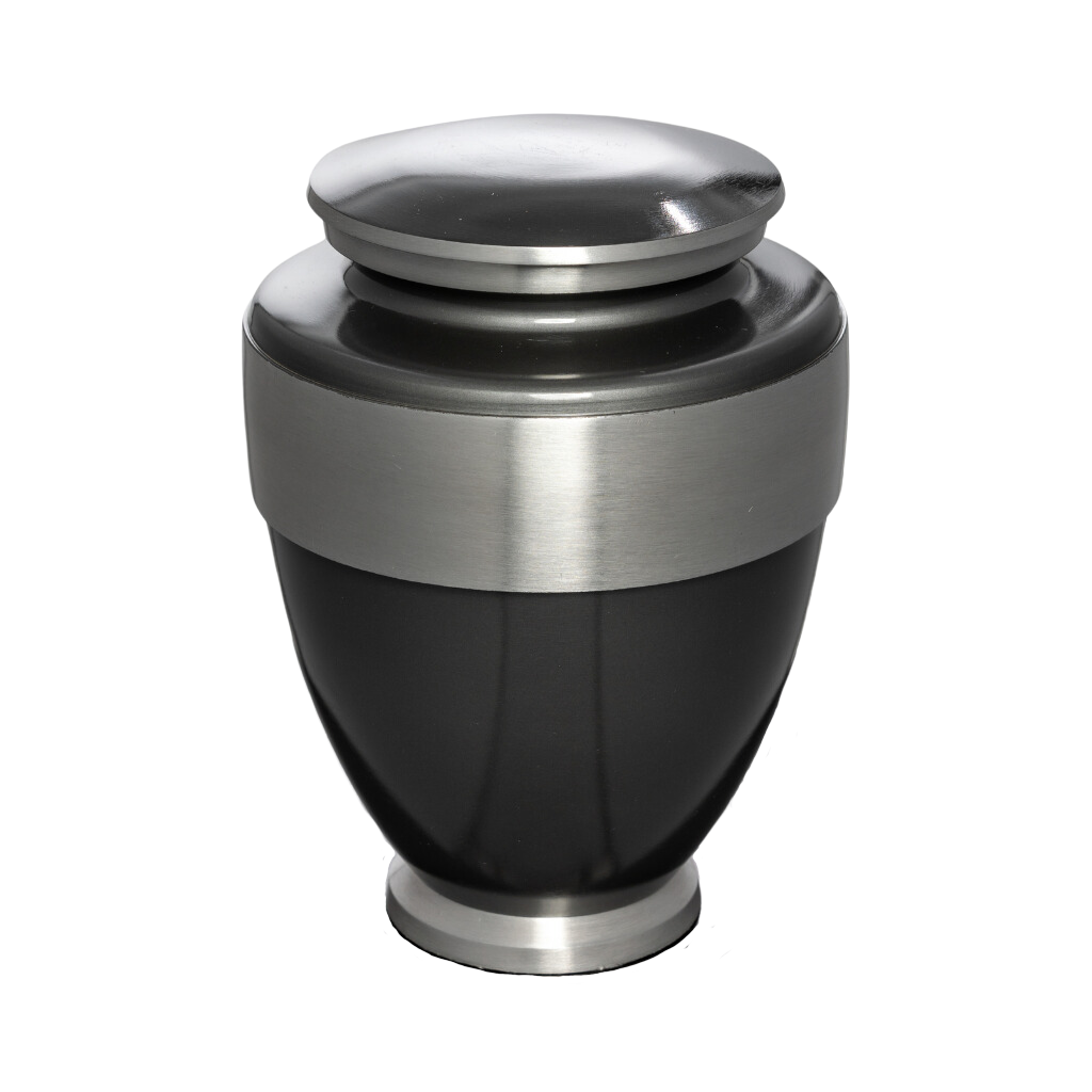 Two Tone Extended Silver Aluminium Urn