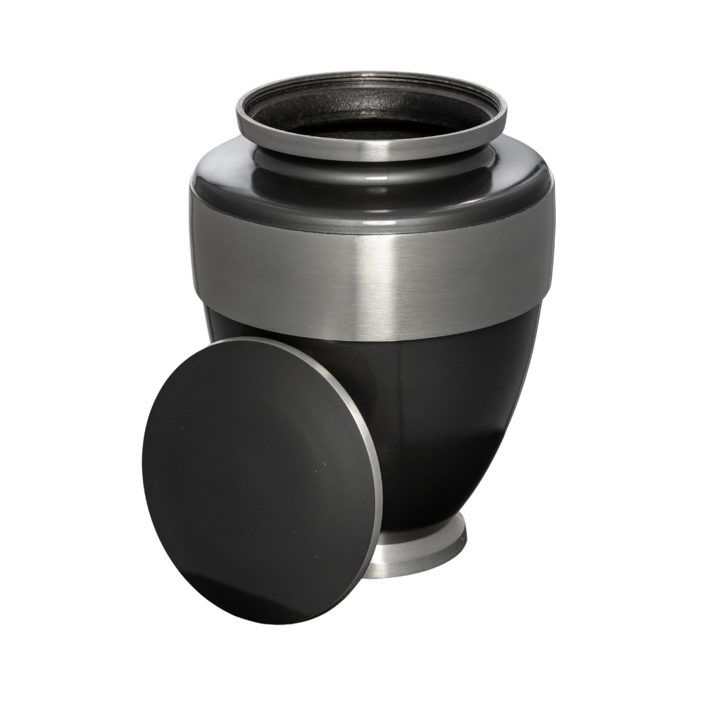 Two Tone Extended Silver Aluminium Urn