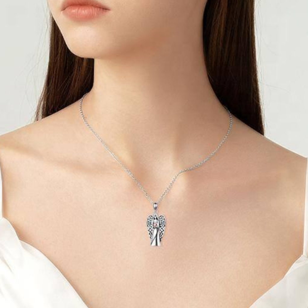 Angel Cremation Necklace Sterling Silver