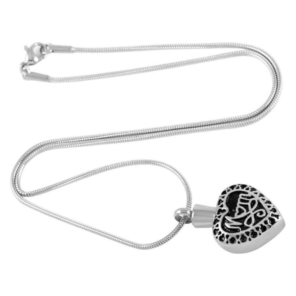 Mum Heart Cremation Necklace Stainless Steel