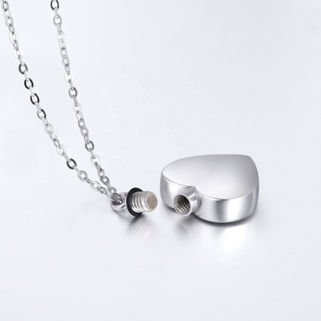 Heart Cremation Necklace Sterling Silver